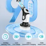 HOMEFISH Multifunctional Electric Cleaning Brush Voice Rechargeable Smart Rotary Cleaning Brush Kitchen Cleaning Brush - Image 6