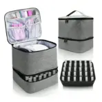 The new nail polish Portable bag Double layer nail polish storage bag can hold 30 bottles of makeup bag storage bag - Image 3