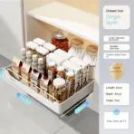New Kitchen Storage Rack with Slide Rails Pull-out Kitchen Drawer Type Storage Tray Spice Box Storage Shelf Cabinets Organizer - Image 19