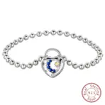 Bracelet Silver 925 Original 17-20CM Star Moon Sun Four Leaf Clover Green Zircon Bracelets Fit DIY Charms Birthday Jewelry Gifts - Image 33