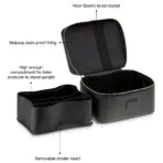 Customized Name PU Leather Cosmetic Bag with Zoned Storage and Large Capacity Toiletry Bag for Autumn and Winter New Products - Image 4
