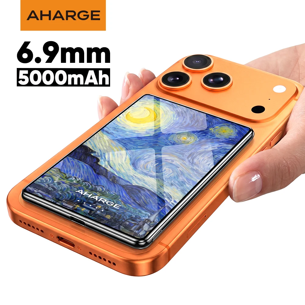 S4cac09352db3492d90e474db2dd7b4fe0.webp AHARGE 5000mAh Magnetic Power Bank 15W Wireless 20W Wired Charging Thin Card-Sized Slim Portable Powerbank for iPhone 17 16 15 - Image 1