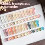 24pcs Translucent Series 24 Colors --- New Popular Nail Art Ultra-Bright Ice Translucent Series Nail Polish Gel Nail Art DIY - Image 4