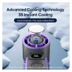 3600mAh Large Capacity Handheld Turbo Cooling Fan Foldable Mini Portable Fan 100 Wind Speed Adjustable High Speed Rechargeable - Image 3