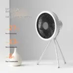 HOMEFISH Portable Rechargeable Camping Fan 4000mAh 10000mAh Wireless Ceiling Desktop Fan with Power Bank LED Light - Image 4