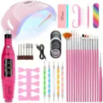 LINMANDA Professional USB Electric Nail Drill Polish File Kit with UV LED Nail Lamp Gel Manicure Dryer Lamp Acrylic Starter Set - Image 7
