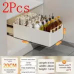 New Kitchen Storage Rack with Slide Rails Pull-out Kitchen Drawer Type Storage Tray Spice Box Storage Shelf Cabinets Organizer - Image 21