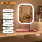 Niche Modern Desktop Vanity Mirror 3 Color Light LED Makeup Mirror Touching Mirror Women Bedroom Dressing Mirror - Image 2
