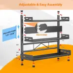 3 Tier Spice Storage Rack for Countertop Adjustable Spice Organization for Cabinet Kitchen Organizer Metal Shelf Black - Image 6