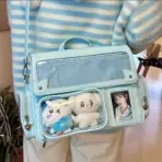 New Y2K Cute Ita Bag Harajuku Girl Transparent Pocket Large Capacity Crossbody Bag Lolita DIY Badge Display Casual Shoulder Bags - Image 8