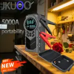 Compact 12V 2-in-1 Car Jump Starter & Tire Inflator - JKUOO 150PSI Inflation, -40°C Resistant, LED Light USB Ports