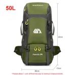 50L Travel Backpack Camping Men Large Hiking Bag Tourist Rucksack Waterproof Outdoor Sports Climbing Mountaineering Bag Luggage - Image 6