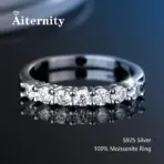 100% Pass Diamond Tester Pen Moissanite Ring Matching Wedding Diamond Band for Women 925 Sterling Silver Female Single Tail Ring - Image 10