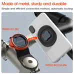 Bike Phone Holder,Bicycle Stem Cell Phone Mount,Universal Aluminum MTB/Road Bike Cycling Phone Clamp Lock,Quick Attach/Detach - Image 3
