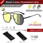 CLLOIO Anti-glare Day Night Vision Glasses Men Women Polarized Driving Sun Glasses Square Aluminum Photochromic Sunglasses UV400 - Image 12