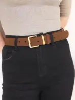 Luxury Suede Leather Belt for Women Fashion Gold Pin Buckle Wide Ladies Waist Belts Dresses Jeans Daily Casual Wear - Image 4