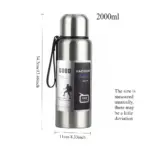 2000ml/67oz Large Capacity Thermos Flask Stainless Steel Hot and Cold Insulated Kettle Tea and Coffee Insulated Travel Mug - Image 5