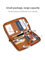 Anti theft RFID shielded passport clip travel wallet waterproof PU ticket storage bag multifunctional passport wallet - Image 6