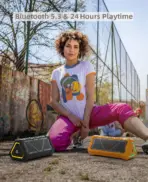 MLOVE P3 Outdoor Bluetooth Speaker, 40W Output Power Bluetooth 5.3 Speaker ,Stereo Sound IPX7 Waterproof,Micro SD Card,RGB Light - Image 2