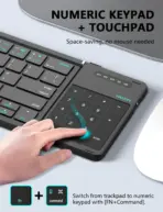 Nillkin Bluetooth 5.0 Foldable Keyboard with Trackpad & Numpad, Full-Size Travel Keyboard for iPad Tablet Laptop PC iOS Android - Image 3
