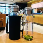 1500ML/2000ML large capacity high borosilicate glass water bottle transparent milk juice cup outdoor portable thermos cup - Image 2
