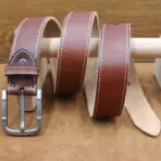 Natural cowhide belt for men's hard metal buckle soft original cowhide mens leather belt unique texture real leather jeans belt - Image 10