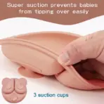 Food Grade Silicone Child Dish Set Baby Feeding Bowl Suction Plate Straw Cup Wooden Spoon Fork for Kids Tableware Toddler Dishes - Image 3