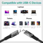 8K USB4 Type C Cable 40Gbps 240W PD3.1 QC4.0 For Samung Thunderbolt 4 Fast Charging Cable Thunderbolt3 USB C to C Data Transfer - Image 2