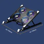 New Laptop Cooler Base Stand Foldable Laptop Cooling Pad Portable Adjustable Notebook Stand for 13-17.3 Inch with 4 Fans - Image 6