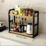 1pc 2-Tier Metal Countertop Shelf - Space Saving Organizer for Coffee, Mugs & Condiments, Rustproof Kitchen Rack - Image 2