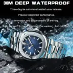 POEDAGAR Square Luxury Men Wristwatch Waterproof Luminous Date Stainless Steel Male Clock Business Sports Quartz Watches For Men - Image 4