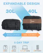 4Pcs 40L Travel Cabin Backpack BAGSMART 17.3'' Laptop Backpack Airline Carry On Luggage Backpack Suitcase with Packing cubes - Image 4