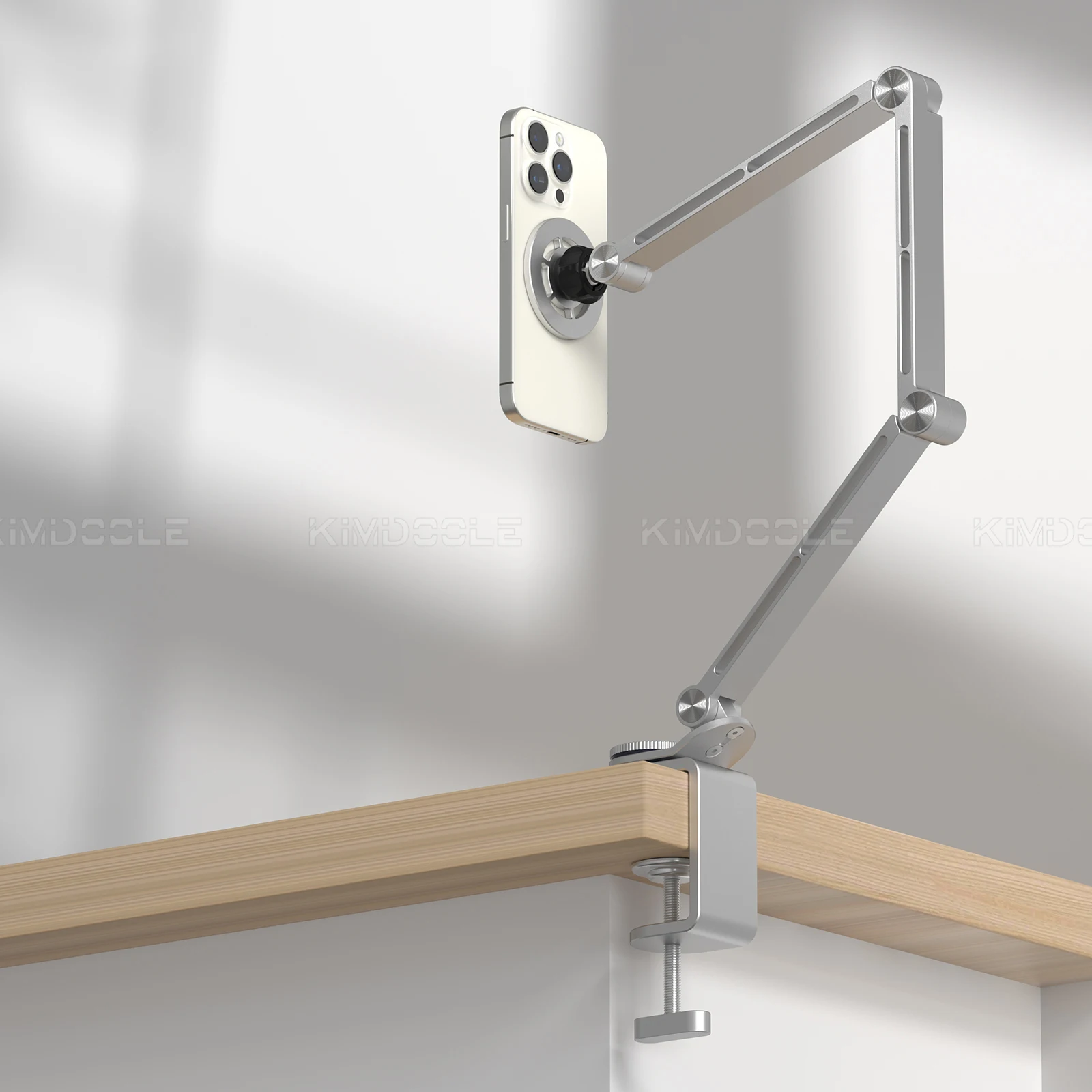 S5f3a96ed697844c99e632b53c90257a6y.webp Kimdoole Pad Galaxy Tablet Kindle Tablet Desktop Adjustable Rotating Display Stand Magnetic Bed Phone Stand Clip Mount - Image 1