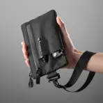 Zip Clutch with Wristband, Passport Holder Zipper Wallet and EDC Carrier - Weatherproof and RFID Blocking - 3 External Slots