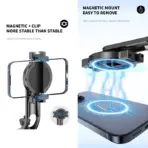 Extendable Selfie Stick Tripod 1/4'' Standard Screw 360° Rotatable for iPhone Action Camera Fill Light Portable Vlog Stand Mount - Image 4