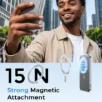 0.3'' Ultra Slim Magnetic Power Bank 5000mAh Wireless Portable Charger Metal-Alloy Compatible with MagSafe for iPhone 17/16-12 - Image 5