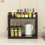 1pc 2-Tier Metal Countertop Shelf - Space Saving Organizer for Coffee, Mugs & Condiments, Rustproof Kitchen Rack - Image 3