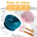 3PCS/Set Silicone Baby Feeding Bowl Tableware for Kids Waterproof Suction Bowl With Spoon Children Dishes Kitchenware Baby Stuff - Image 6