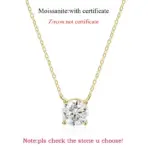 Smyoue 1-5CT Rose Gold Color Moissanite Necklace for Women D Color Sparkling Classic Lab Diamon Pendant Sterling Silver 925 100% - Image 9