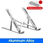 KEBIDUMEI Foldable Laptop Stand 4IN1 USB RGB Stand Portable Notebook Bracket Support Base Aluminum Alloy Holder For Macbook PC - Image 8