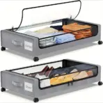 Space-Saving Under Bed Lockers Pull Out Storage with Wheels & Lids Fits Shoes Clothes Ideal for Dorm Bedrooms Storage Box - Image 10