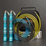 MOGOLD Professional Fitness Jump Rope with 3-Color Replaceable Cables - Burn Fat & Enhance Training Performance