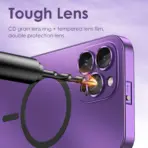 Aluminum Metal Frame Magnetic Case For iPhone 13 12 14 15 16 17 18 Pro Max For Magsafe Wireless Charging Lens Film PC Back Panel - Image 2