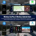 10"  Dash Cam 4K 3840*2160P Car Dvr Carplay Android Auto GPS 5G WIFI AUX Stream RearView Mirror Dashcam Camera Drive Recorder FM - Image 4