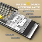 AJAZZ AK820/AK820 Pro Mechanical Gaming Keyboard Tri-Mode Bluetooth 5.1 Wireless Wired Knob Hot Swap Gasket Custom Keyboard - Image 4