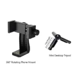 360° Rotating Phone Tripod Mount 1/4 Screw Phone Clip Holder Tripod Bluetooth Remote Extension Pole for iPhone Vlog 1/2/5 Pack - Image 8