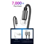 3A USB A to Type C Cable Nylon Braided High-Speed Data Cable USb C Fast Charger Cable Suitable For Xiaomi Samsung Huawei USB C - Image 4