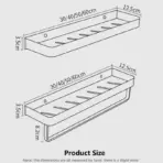 Bathroom Shelf No Drill Organizer Shower Storage Rack Black Corner Shelves Wall Mounted Aluminum Toilet Shampoo Holder - Image 6