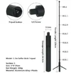 For Insta360 X6 X5 X4 X3 Invisible Selfie Stick Extended Selfie Stick for GoPro 13 12 DJI Action 6 5 4 Camera Aluminum Stand - Image 10