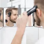 LED Mirror  Trifold Self Haircut Mirror With Light Adjustable Height 3 Way Self Haircut Mirror Hd Glass 3 Way Mirror LED Lights - Image 8